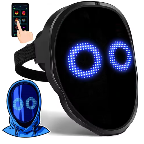 “Neon Pulse LED Mask – Sound Reactive & App-Controlled”